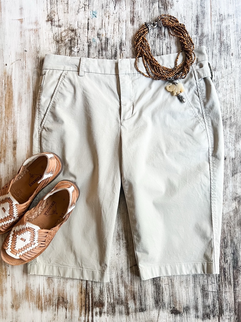 Vince Classic Chino Khaki Bermuda Tailored Shorts Office Appropriate 10
